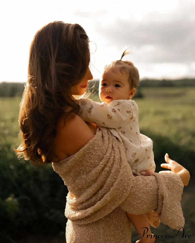 Knit Off-Shoulder Long Sleeve Maxi Dress
