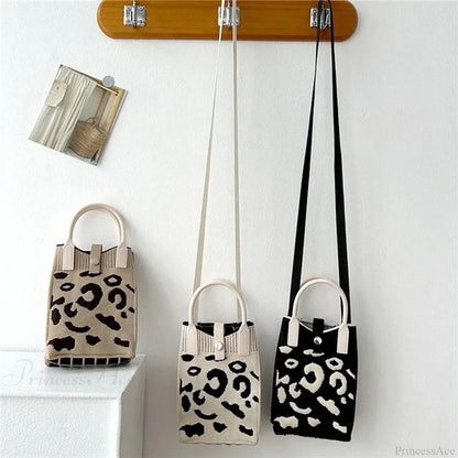 Knitted Mobile Phone Mini Fashion Crossbody Handbag