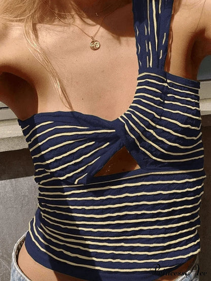 Knitted Stripe Long Trendy Sleeve Maxi Dress