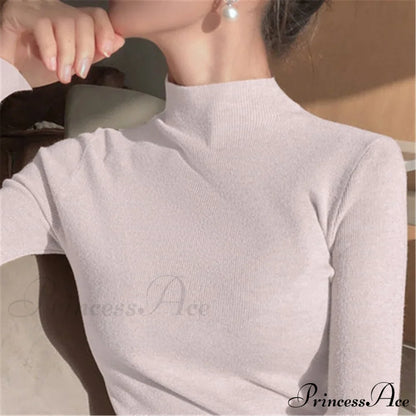Knitted Turtleneck Pullovers Top