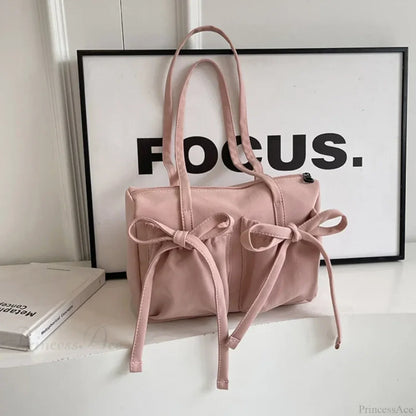 Korean Bow Nylon Foldable Shoulder Bag