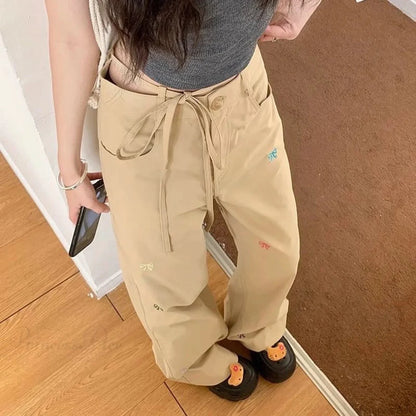 Korean Butterfly Embroidered Pants