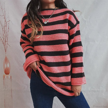Korean Style Striped Oversized Sweater