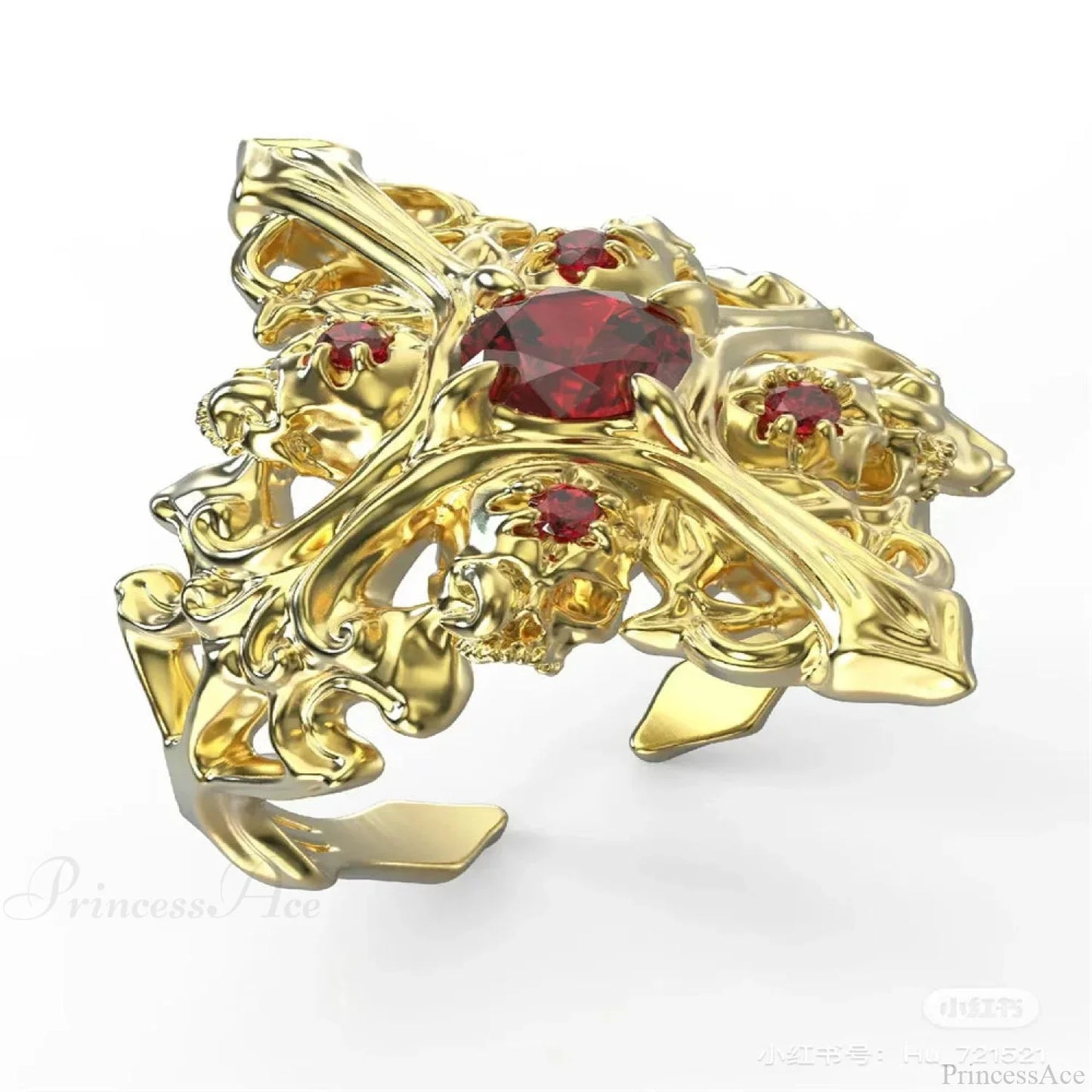 Kpop Y2K Crystal Heart Changeable Gothic Ring