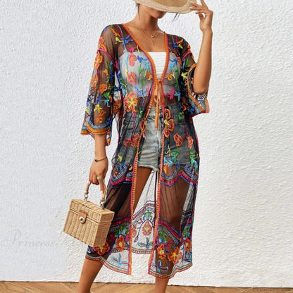 Lace Boho Bikini Beach Cover up Women Dresses Summer