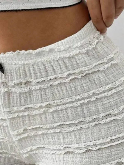 Lace Bow Patchwork Stretch Short