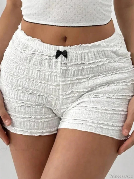 Lace Bow Patchwork Stretch Short