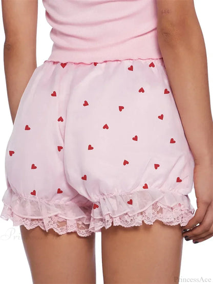 Lace Heart Bow Bloomer Short