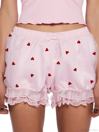 Lace Heart Bow Bloomer Short