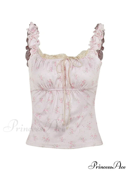 Lace Paneled Graceful Denim Corset Top