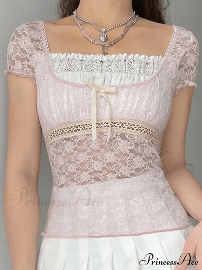 Lace Patchwork Graceful Butterfly Print Dress
