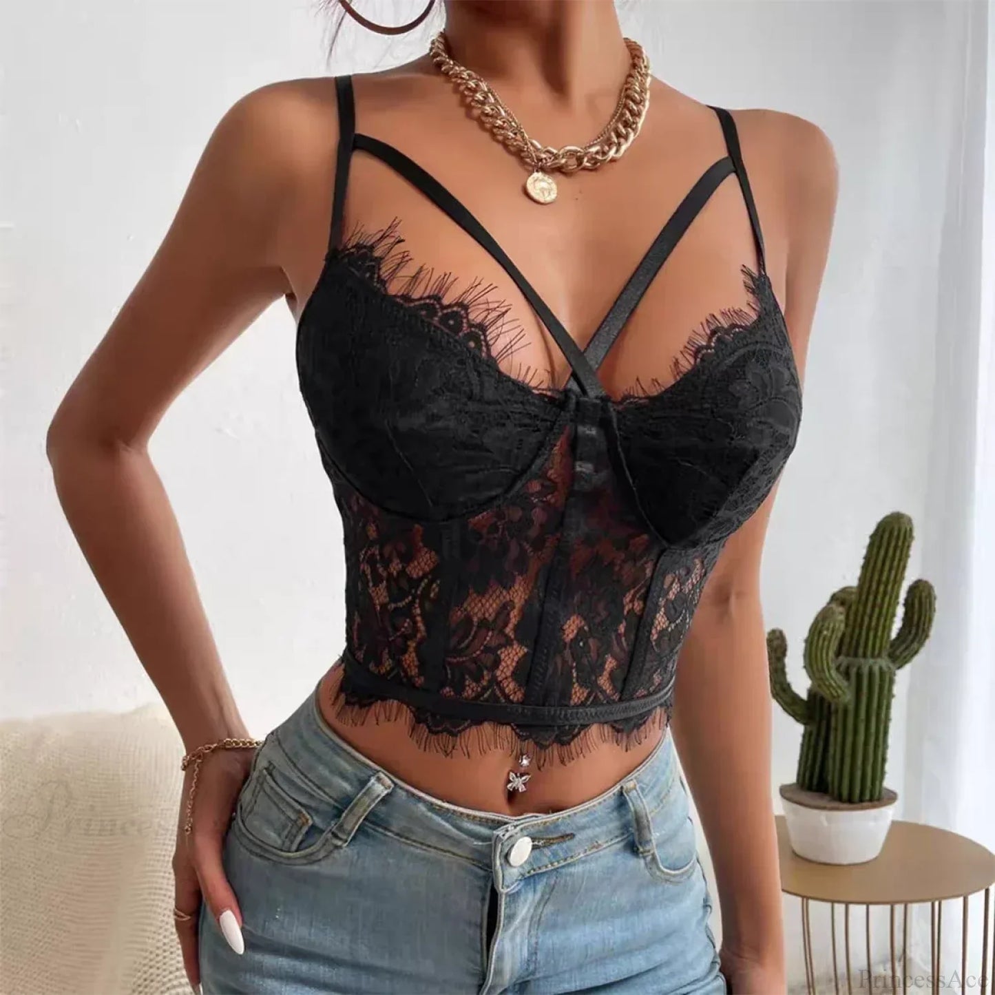 Lace Perspective Spice Girls Halter Corset Top