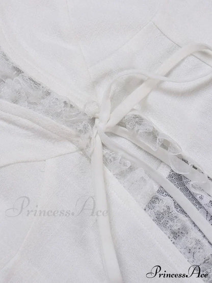 Lace Trim Ribbed Trendy Two Piece Set