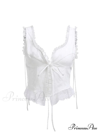 Lace Trim Ribbed Trendy Two Piece Set