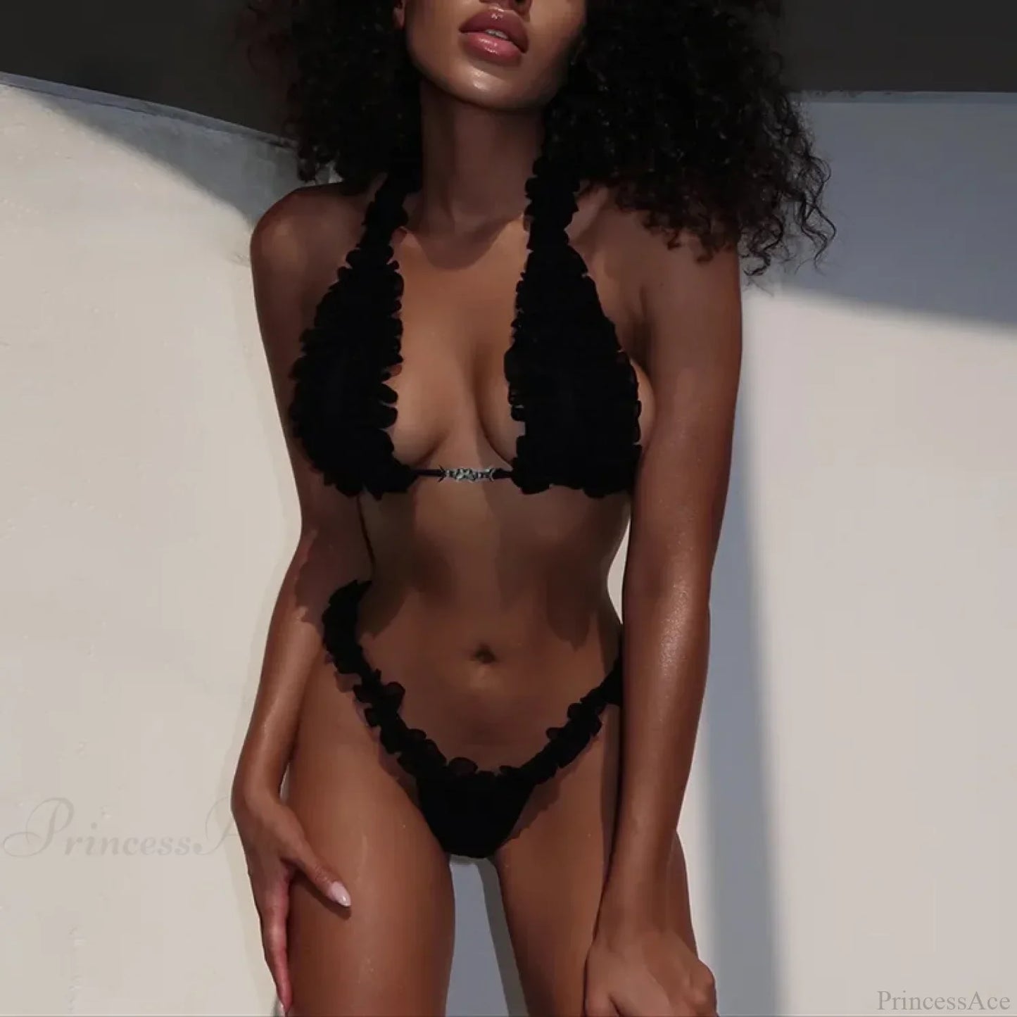 Conjunto de bikini brasileño con cordones
