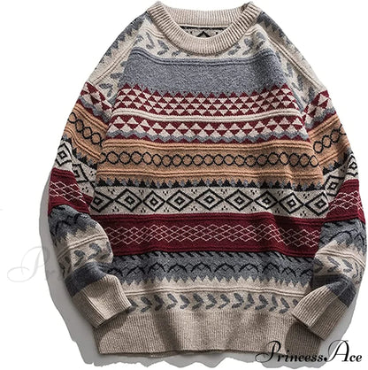 Ladies Autumn/Winter Retro Striped Sweater