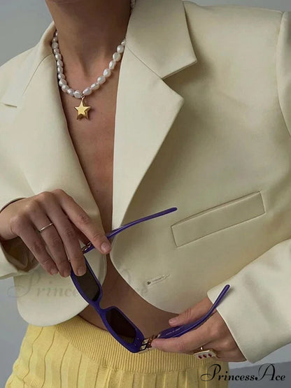 Ladies Slim Cropped Blazer Coat