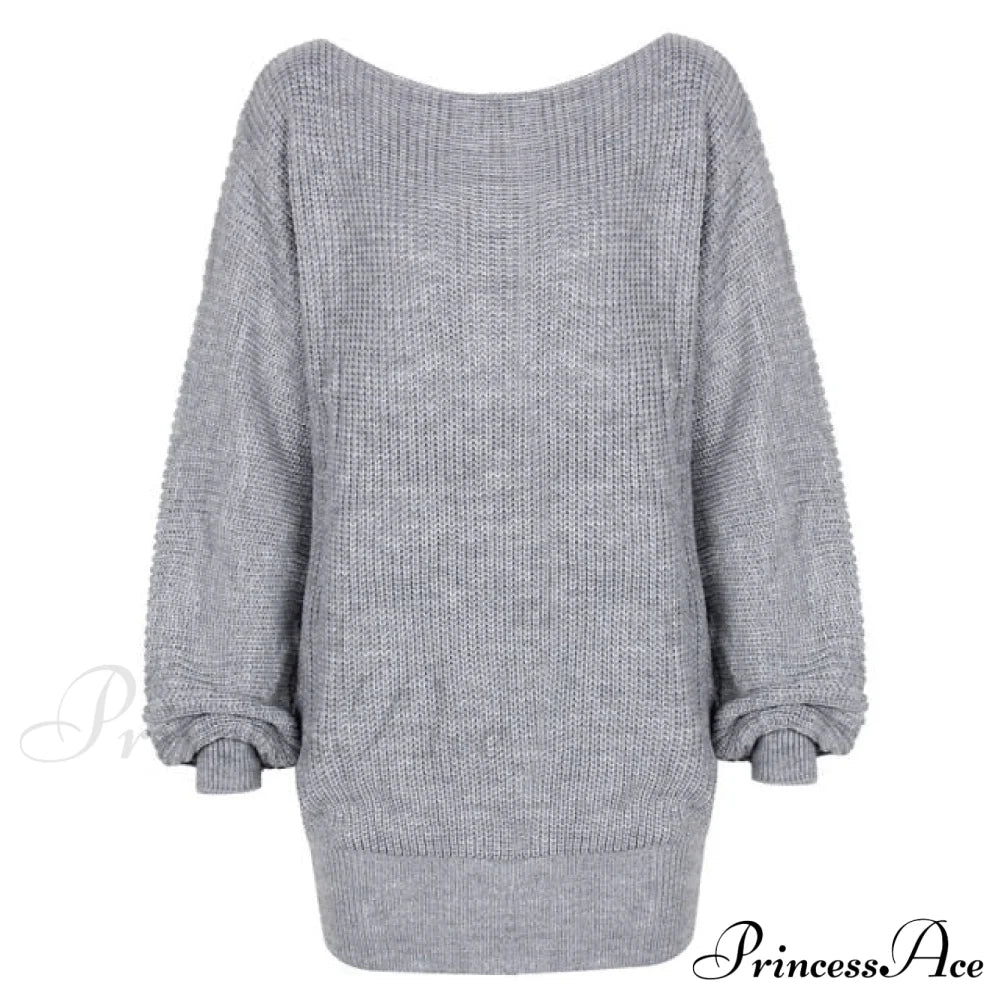 Lantern Sleeve Oversized Fashion Knitted Dress