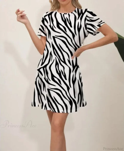 Latest Summer Fashion Floral Print Round Neck Dress