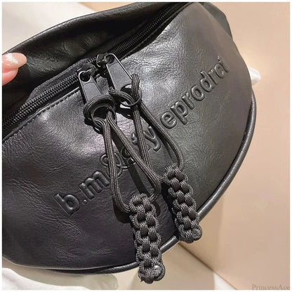 Leather Chest Bag for Women Crossbody