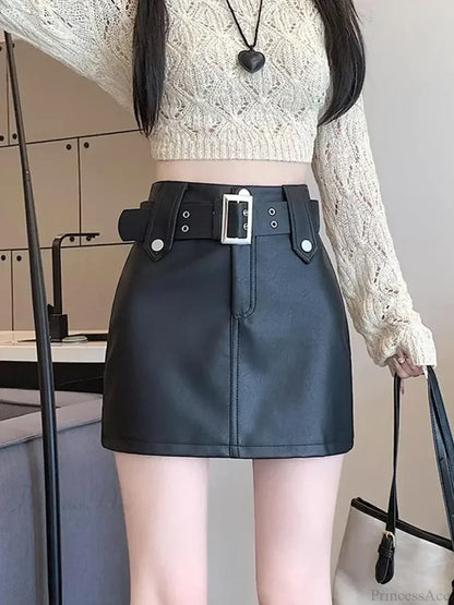 Leather High Waist Gothic Skirt