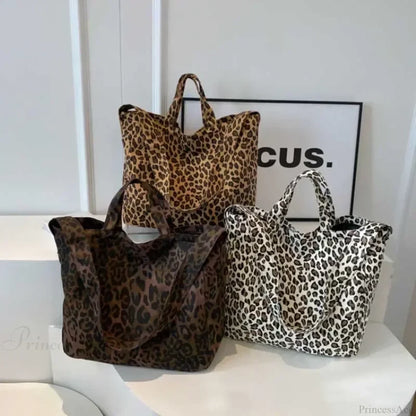 Leopard Design Korean Fashion Shopper Handbag