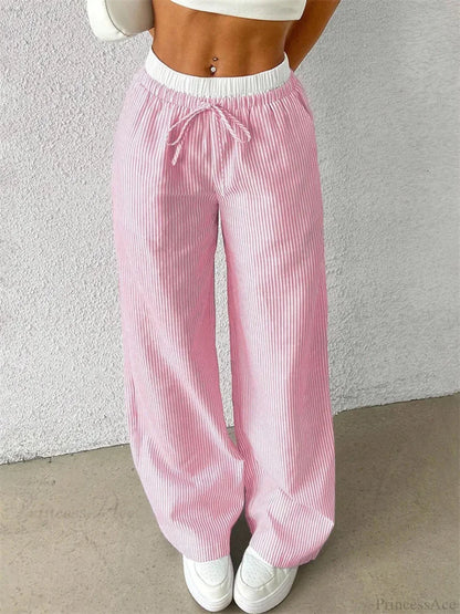 Leopard Drawstring Elastic Waist Loose Winter Pant