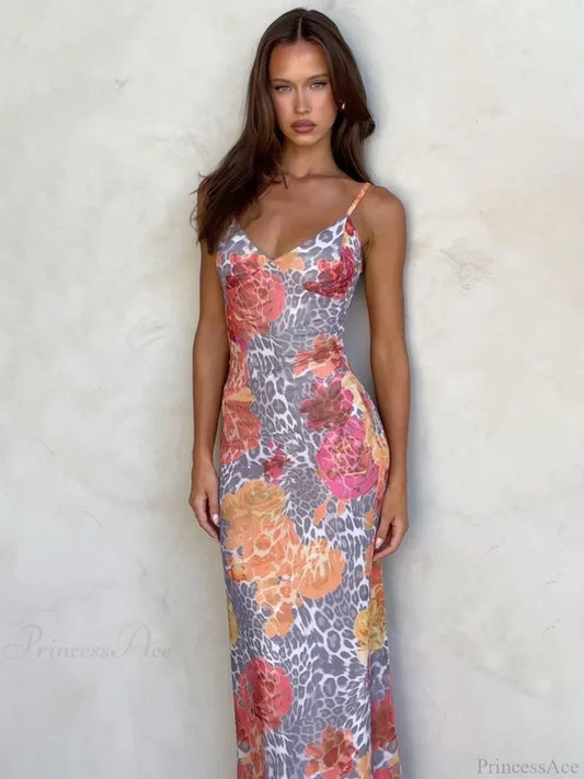 Leopard Print Slim Bodycon Vacation Dress
