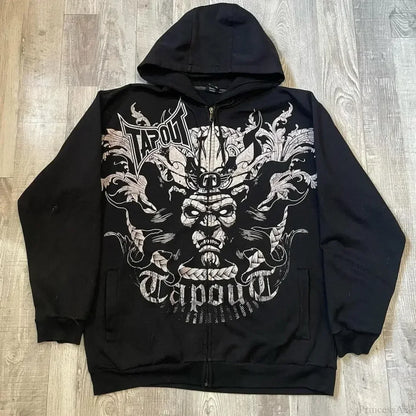 Letter Graphic Zipper Hoodie