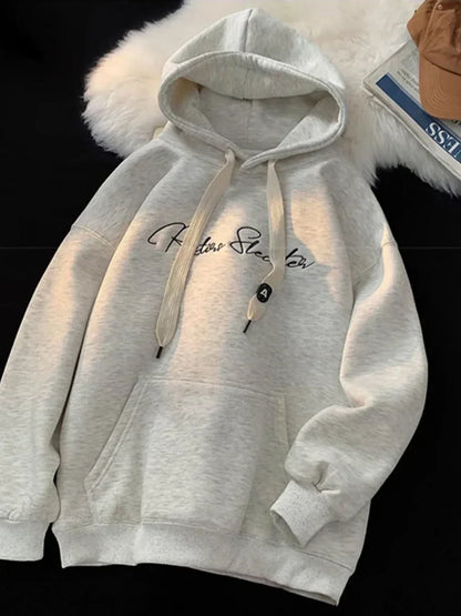Letter Print Autumn Goth Fashion Hoodie