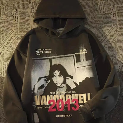 Letter Print Women Casual Hoodie