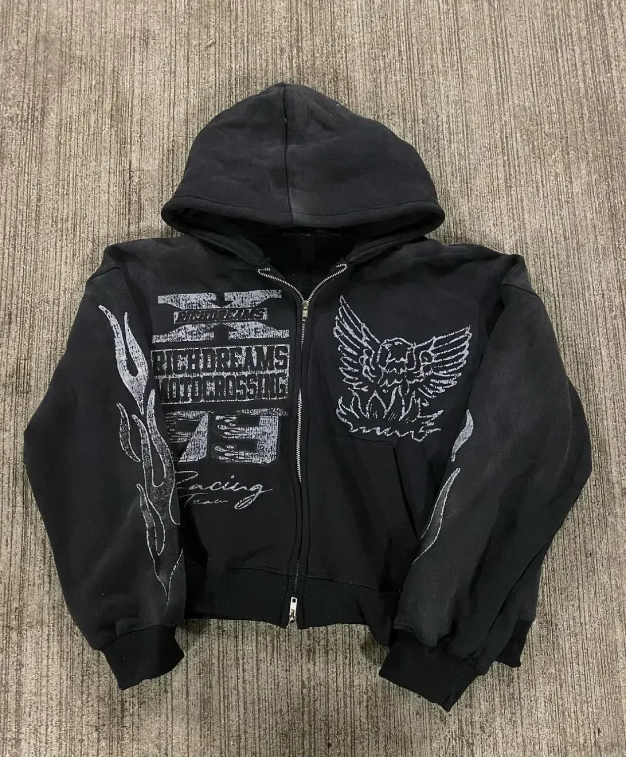 Letter Printed Hip-Hop Hoodie