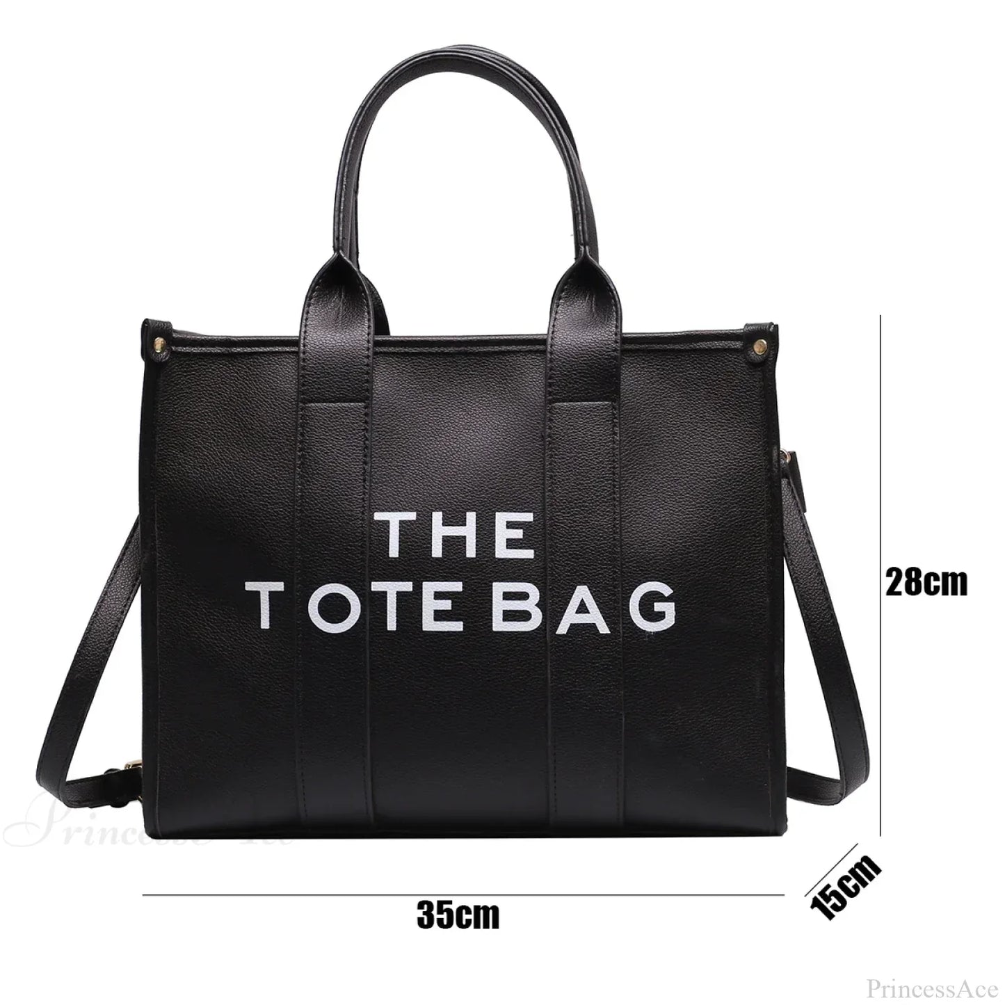 Letter Soft PU Leather Tote Shoulder Handbag