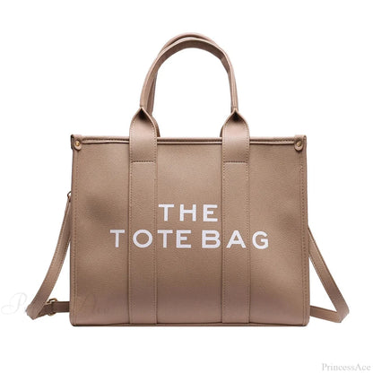 Letter Soft PU Leather Tote Shoulder Handbag