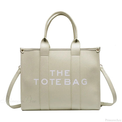 Letter Soft PU Leather Tote Shoulder Handbag