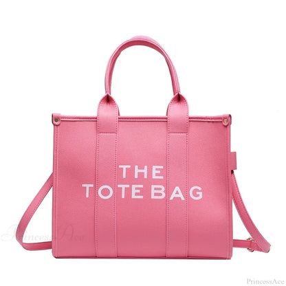 Letter Soft PU Leather Tote Shoulder Handbag