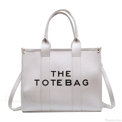 Letter Soft PU Leather Tote Shoulder Handbag