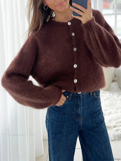 Lightweight Long Sleeve Solid Knit Cardigan