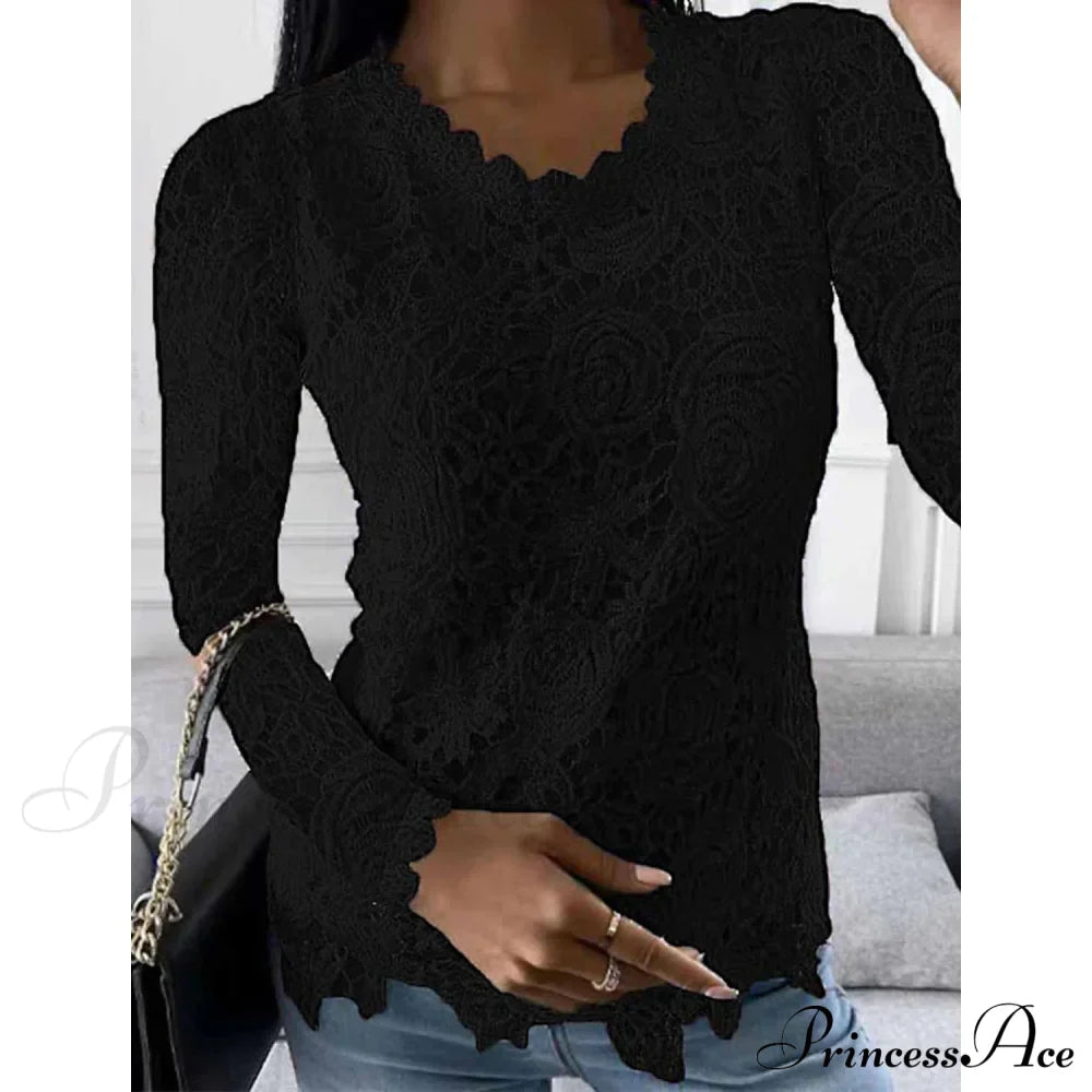 Long Arm Lace for Blouse Blouse Flowered Women