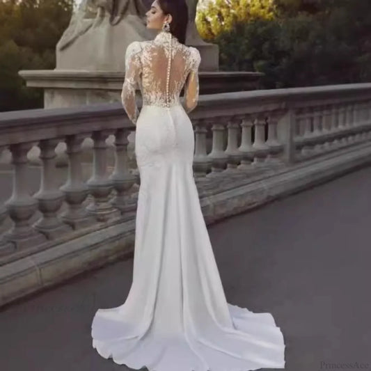 Long Sleeve French Princess Wedding Dress