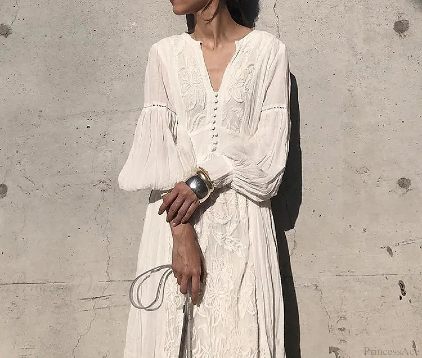 Long Sleeve Oversized Floral Ethnic Boho Dress