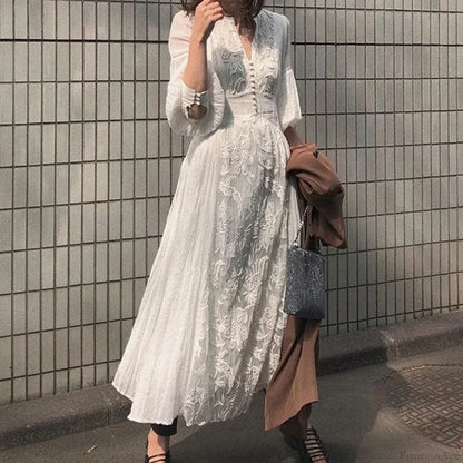 Long Sleeve Oversized Floral Ethnic Boho Dress