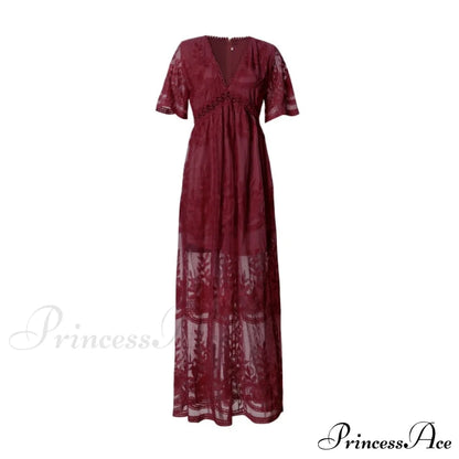 Loose Embroidery White Lace long Tunic Beach Dress