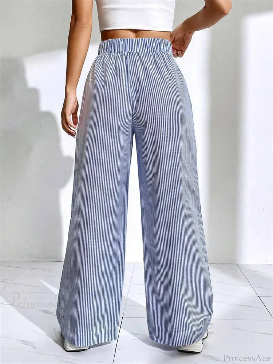 Loose High Waist Striped Lounge Streetwear Pant