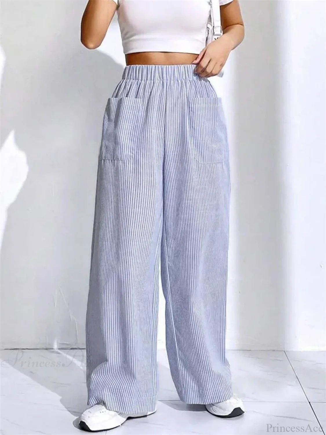 Loose High Waist Striped Lounge Streetwear Pant