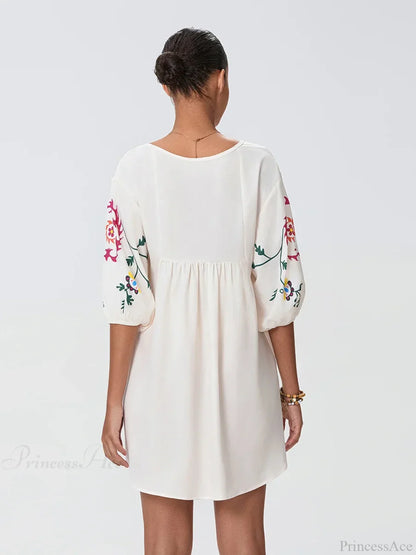 Loose Mini Beach Floral Dress for Vacation
