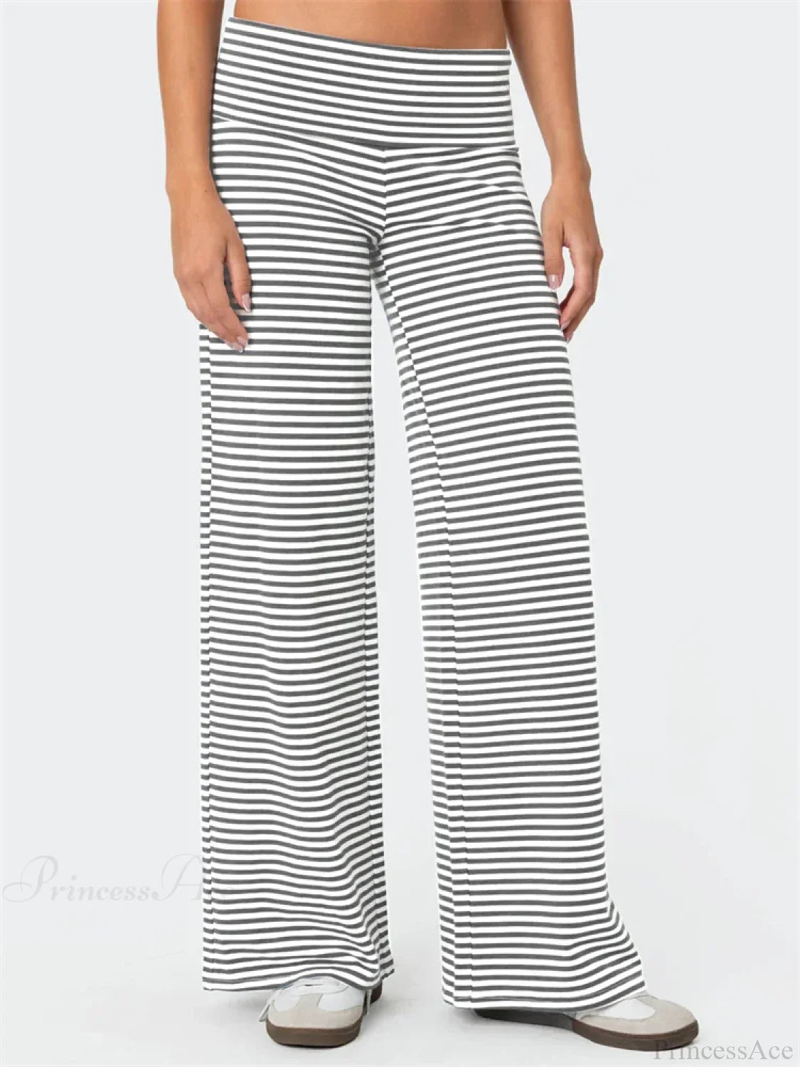 Loose Wide-Leg Striped Elastic Waist Streetwear Pant