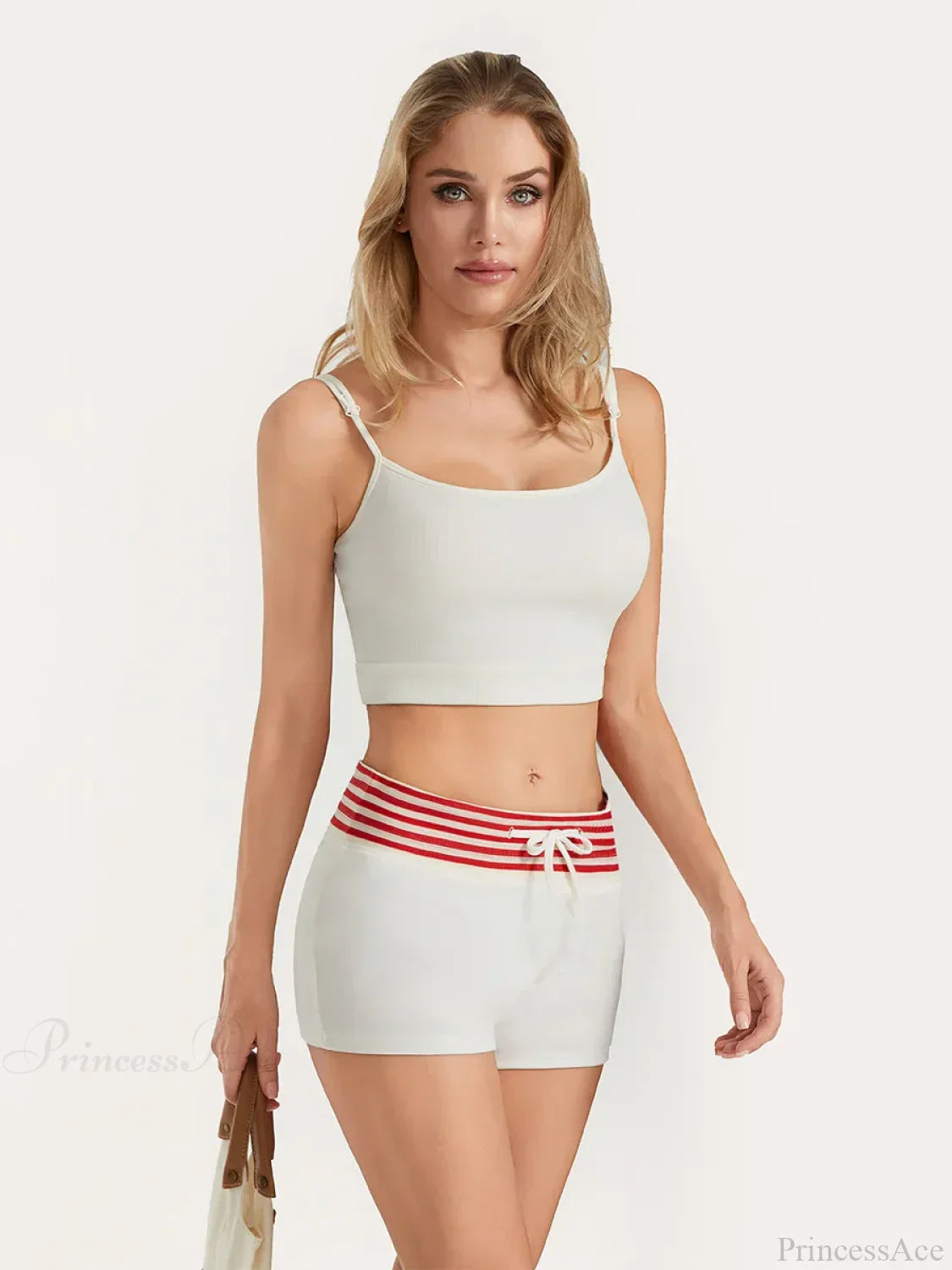 Low Rise Striped Drawstring Short