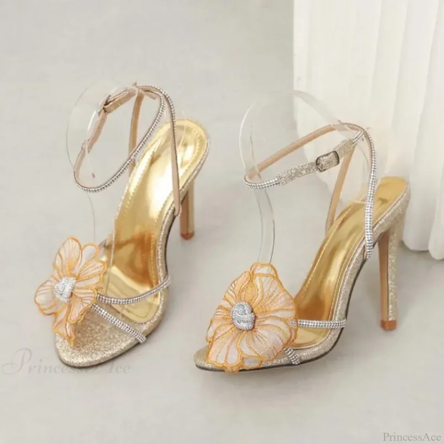 Luxury Colorful Pearl Decoration Stiletto Peep ToeBuckle Strap 11CM Thin High Heels Dance Party High Heel