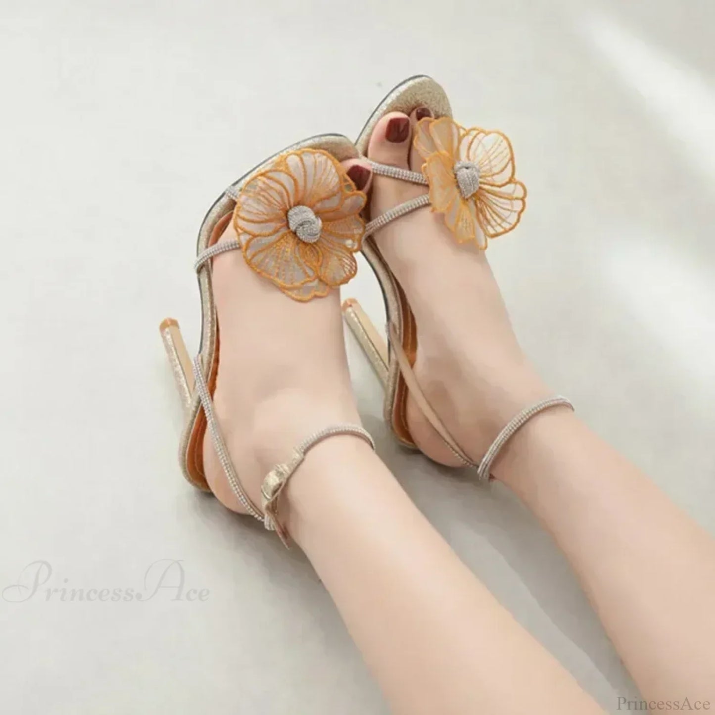 Luxury Colorful Pearl Decoration Stiletto Peep ToeBuckle Strap 11CM Thin High Heels Dance Party High Heel